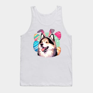 Karelian Bear Dog Celebrates Easter with Bunny Ears Tank Top